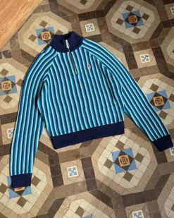 Nude Project Jersey Quarter Zip Teteo Azul