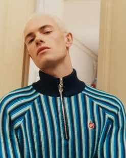 Nude Project Jersey Quarter Zip Teteo Azul