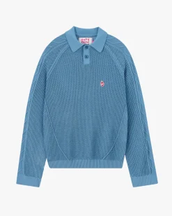 Nude Project Jersey Raglan Polo Azul New