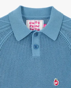 Nude Project Jersey Raglan Polo Azul New