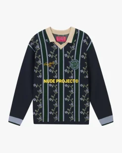 Nude Project Jersey Rosel Football Polo Azul Marino Online