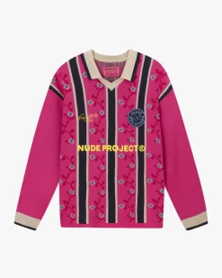 Nude Project Jersey Rosel Football Polo Rosa Hot