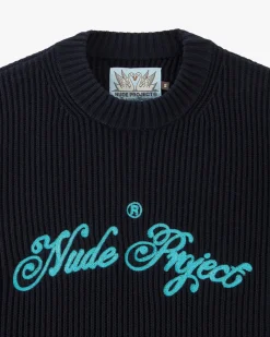 Nude Project Jersey Script Azul Marino Hot