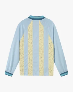 Nude Project Lace Football Polo Baby Blue Outlet
