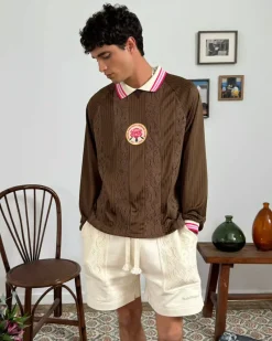 Nude Project Lace Football Polo Brown Clearance