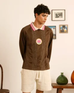 Nude Project Lace Football Polo Brown Clearance