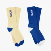Nude Project Logo Socks Blue/Yellow 2Xpack Discount