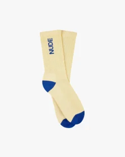 Nude Project Logo Socks Blue/Yellow 2Xpack Discount