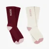 Nude Project Logo Socks White/Burgundy 2Xpack Outlet