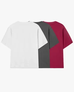 Nude Project Pack De 3 Camisetas Básicas Blanca/Gris Oscuro/Granate Outlet