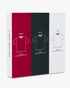 Nude Project Pack De 3 Camisetas Básicas Blanca/Gris Oscuro/Granate Outlet