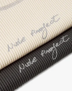 Nude Project Pack De 2 Camisetas Manga Larga Waffle Blanco Crema/Negro Clearance