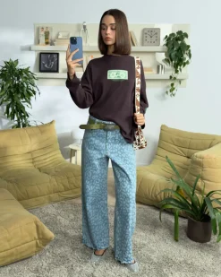 Nude Project Pantalón Baggy Animal Print Old Denim Discount