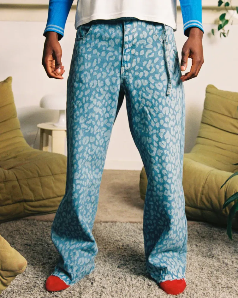 Nude Project Pantalón Baggy Animal Print Old Denim Discount