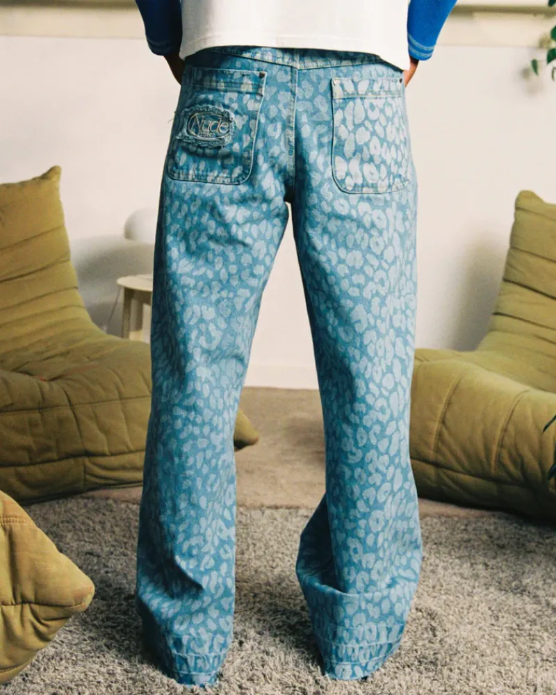 Nude Project Pantalón Baggy Animal Print Old Denim Discount