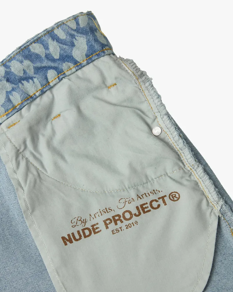Nude Project Pantalón Baggy Animal Print Old Denim Discount
