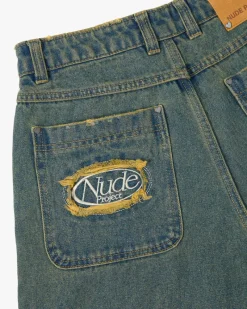 Nude Project Pantalón Corto Baggy Indigo Old Denim Hot