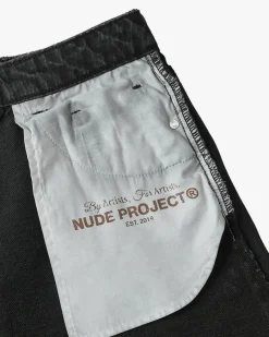 Nude Project Pantalón Corto Baggy Negro Old Denim Online