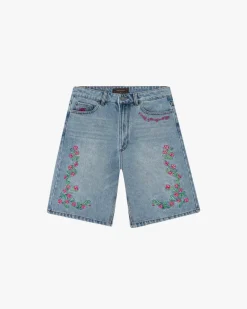 Nude Project Pantalón Corto Denim Flowers Outlet