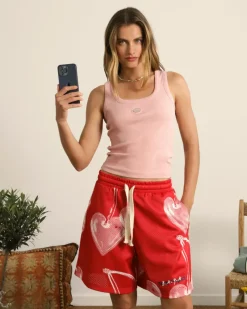 Nude Project Pantalón Corto Mesh Rojo Sale