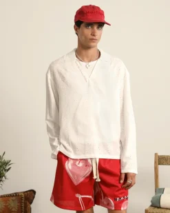 Nude Project Pantalón Corto Mesh Rojo Sale