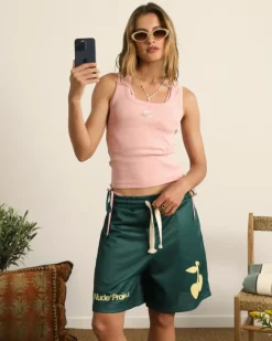 Nude Project Pantalón Corto Solid Mesh Verde Best