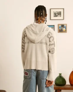 Nude Project Perfect Cropped Zip-Up Hoodie Grey Clearance