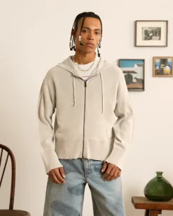 Nude Project Perfect Cropped Zip-Up Hoodie Grey Clearance