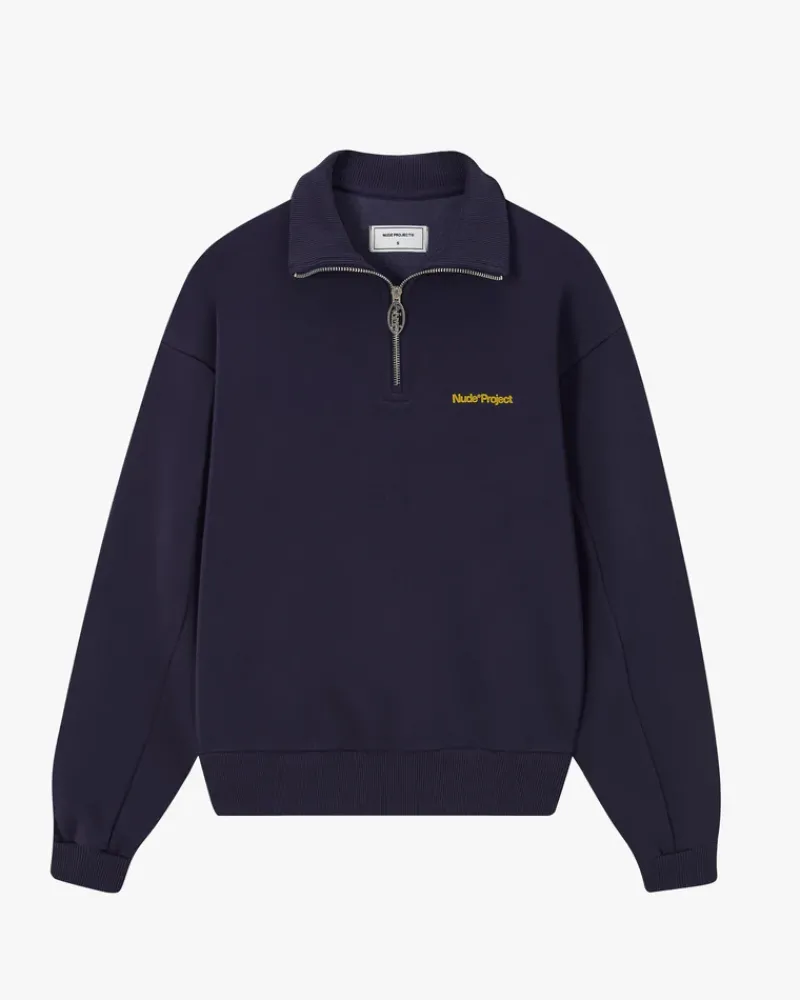 Nude Project Quarter Zip Origins Azul Marino Clearance