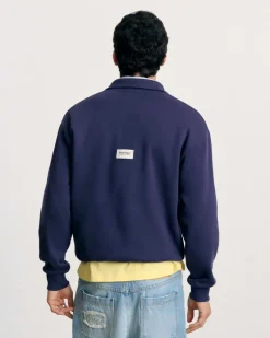 Nude Project Quarter Zip Origins Azul Marino Clearance