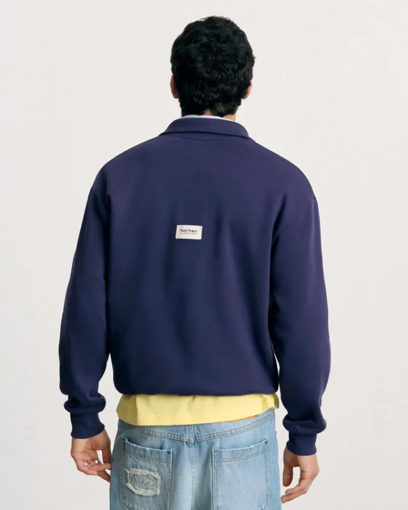 Nude Project Quarter Zip Origins Azul Marino Clearance