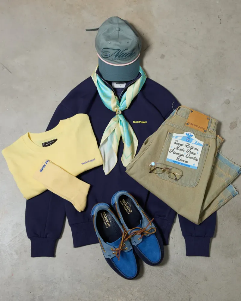 Nude Project Quarter Zip Origins Azul Marino Clearance