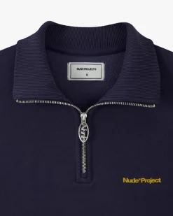 Nude Project Quarter Zip Origins Azul Marino Clearance