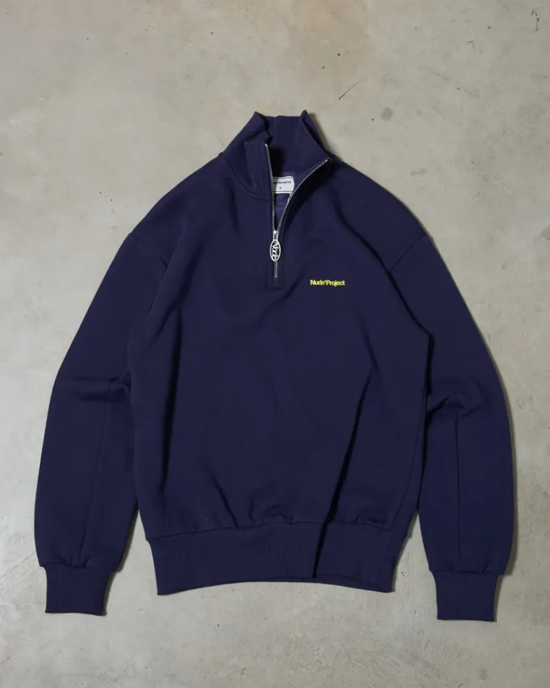 Nude Project Quarter Zip Origins Azul Marino Clearance