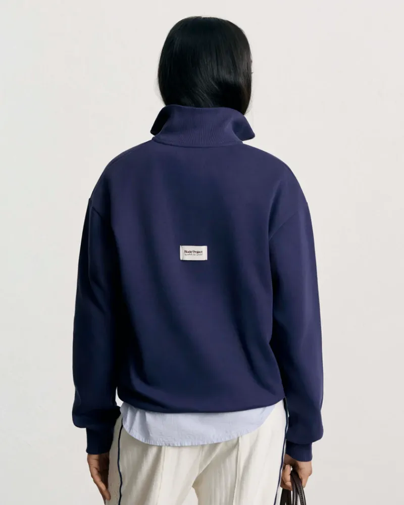 Nude Project Quarter Zip Origins Azul Marino Clearance
