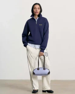 Nude Project Quarter Zip Origins Azul Marino Clearance