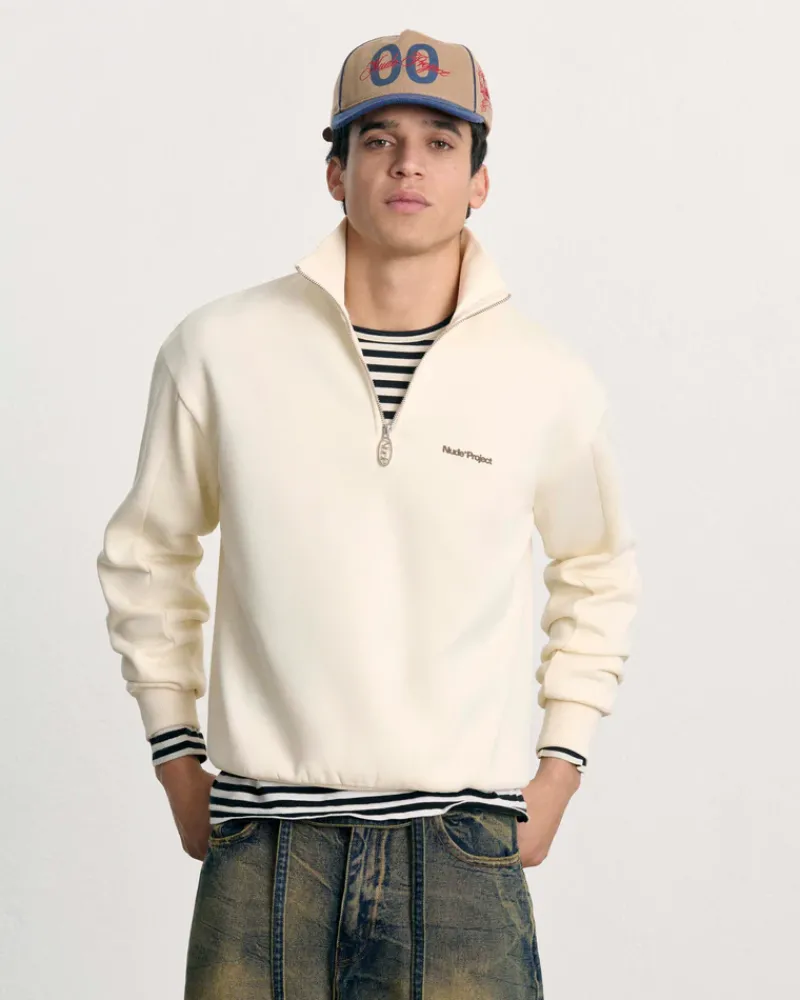 Nude Project Quarter Zip Origins Blanco Crema