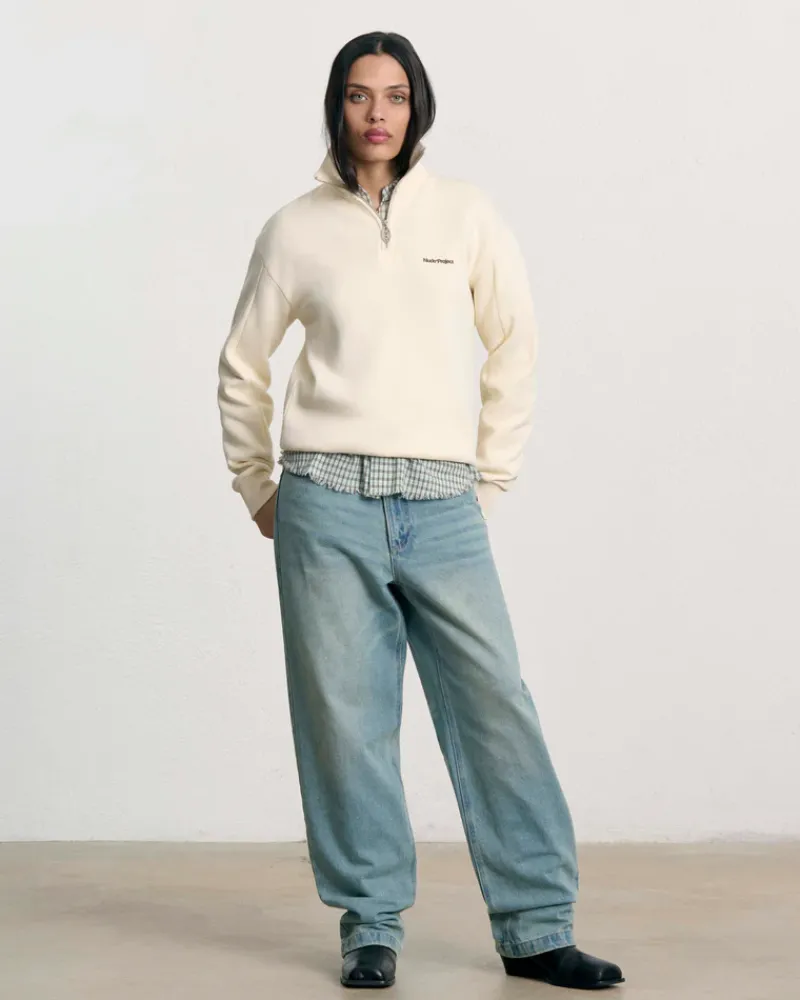 Nude Project Quarter Zip Origins Blanco Crema