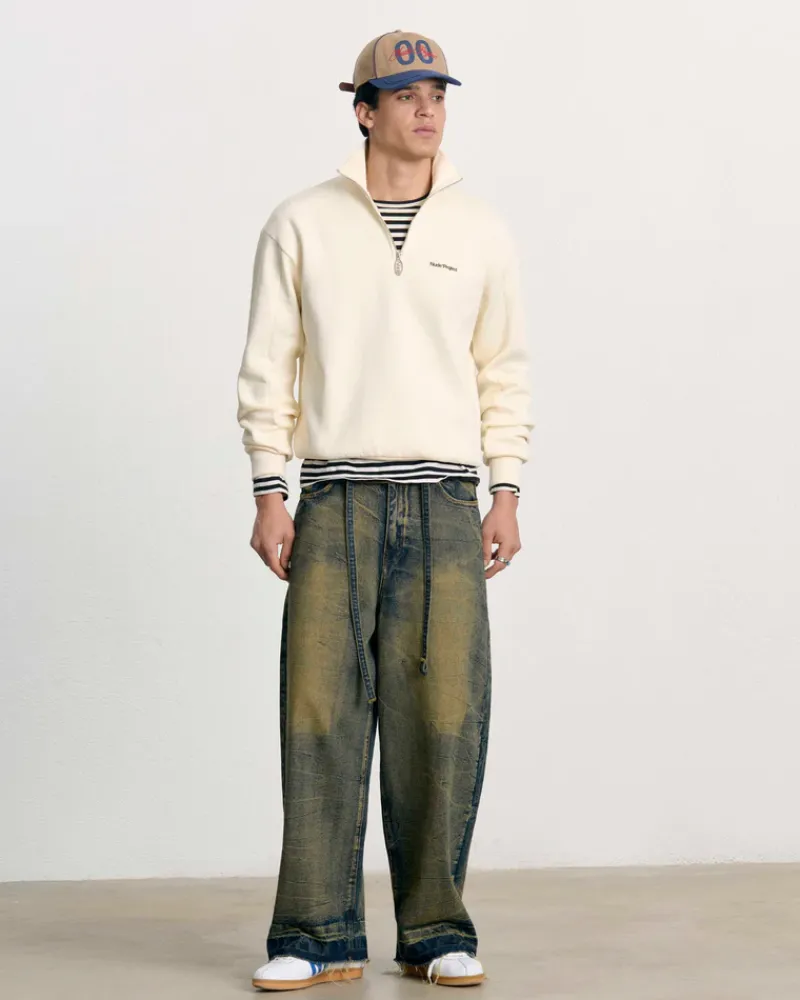 Nude Project Quarter Zip Origins Blanco Crema