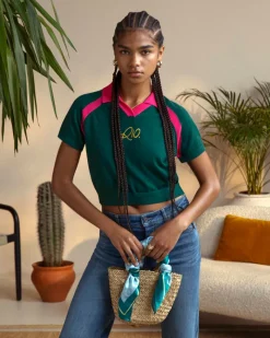 Nude Project R10 Knit Polo Forest Green Discount