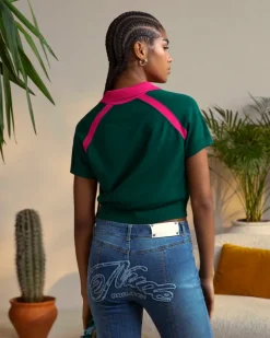 Nude Project R10 Knit Polo Forest Green Discount