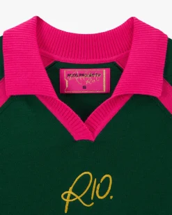 Nude Project R10 Knit Polo Forest Green Discount