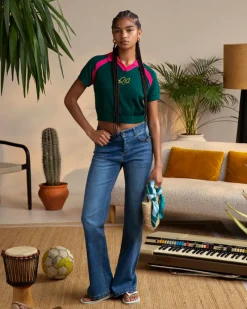 Nude Project R10 Knit Polo Forest Green Discount