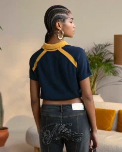 Nude Project R10 Knit Polo Navy Best