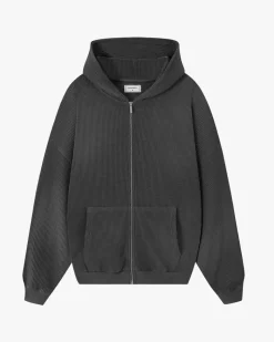 Nude Project Sudadera con Cremallera Global Soon Waffle Gris Oscuro Online