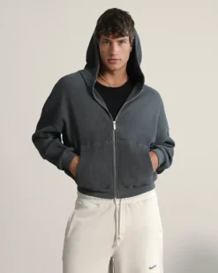 Nude Project Sudadera con Cremallera Global Soon Waffle Gris Oscuro Online