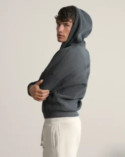 Nude Project Sudadera con Cremallera Global Soon Waffle Gris Oscuro Online