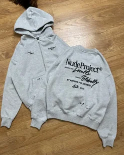 Nude Project Sudadera Con Cremallera Global Soon Gris Outlet