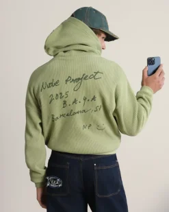 Nude Project Sudadera con Cremallera Global Soon Waffle Verde Discount