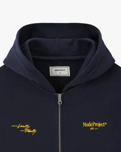 Nude Project Sudadera Con Cremallera Global Soon Azul Marino Sale